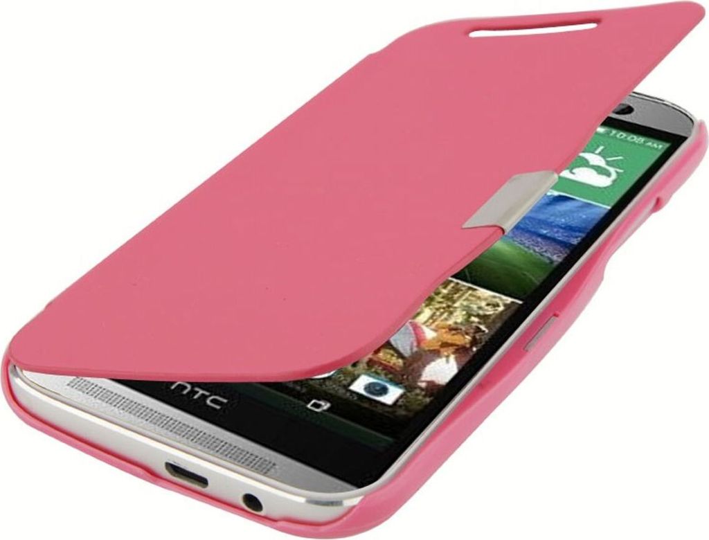 Handyhülle Tasche für HTC One M8 / M8s pink gebürstet