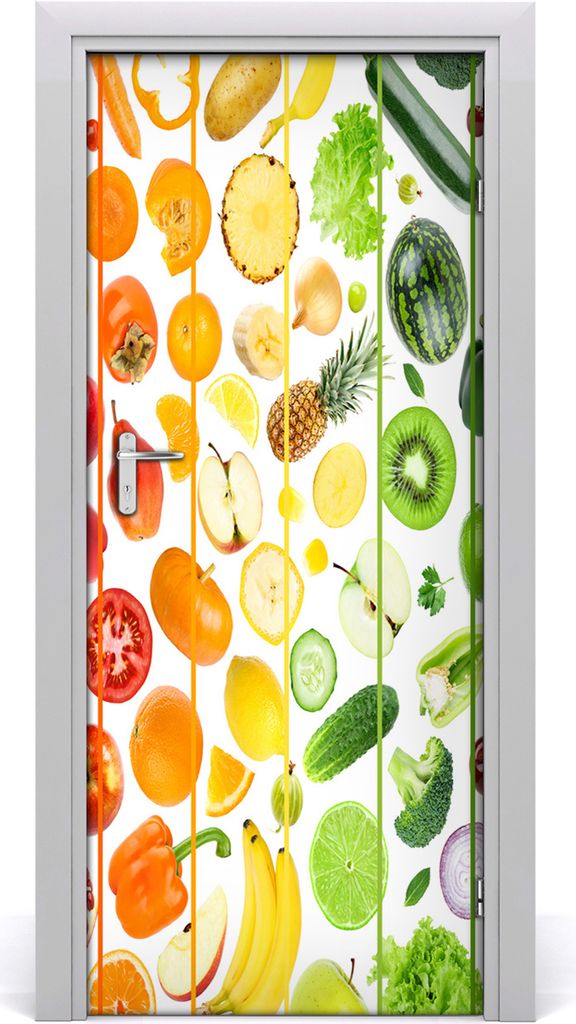 Tulup Türaufkleber 85x205 cm Dekorative Aufkleber Selbstklebend Wasserdichte Tapete Abnehmbar Schlafzimmer Wohnzimmer Wohnkultur - Früchte und Ge...