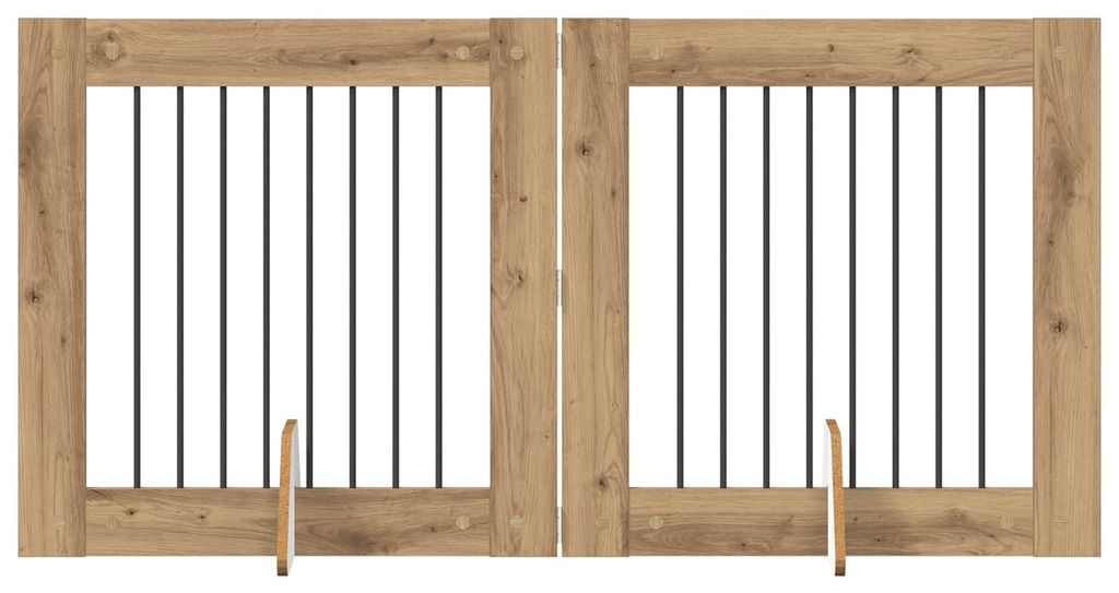 vidaXL Hundetor mit Ständern 2 pcs Artisan-Eiche 80 x 80 cm