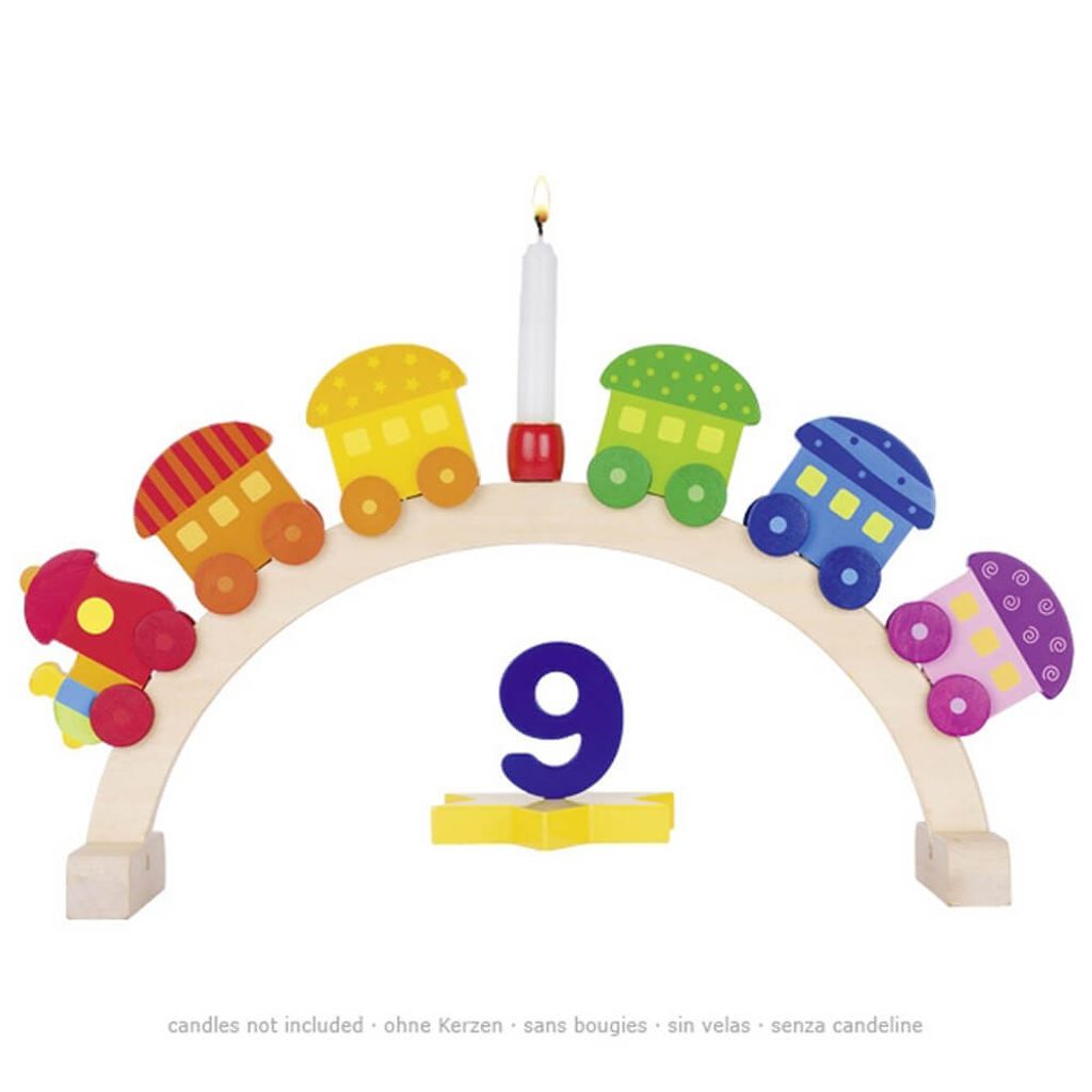 goki 60795 Geburtstagsbogen Mein kleiner Zug, Lok mit 5 Anhängern, bunt (1 Stück)