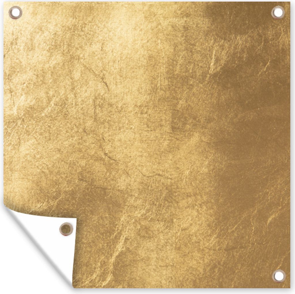 MuchoWow 100x100 cm Outdoor-Poster Gartendeko Sichtschutz Garten Poster für den Garten Licht fällt auf eine goldene Wand