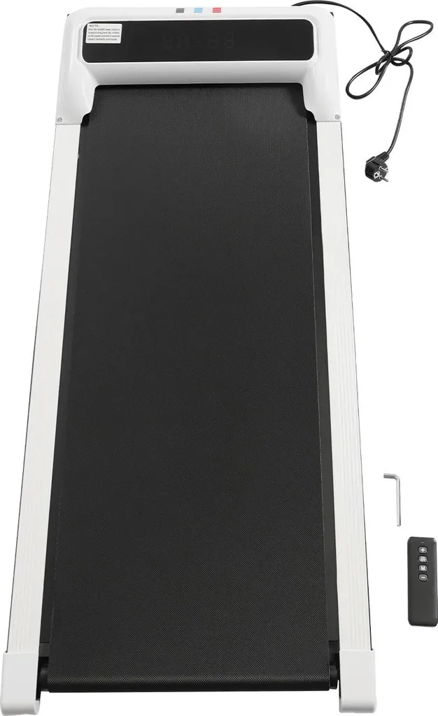 Tapis de Marche 2-en-1 pour Bureau et Maison, Pliable 100kg Blanc