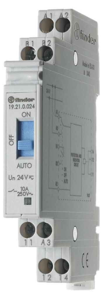 Finder Auto-Off-On Relais (m. Rückmeldekontakt), Serie 19 Image du produit 