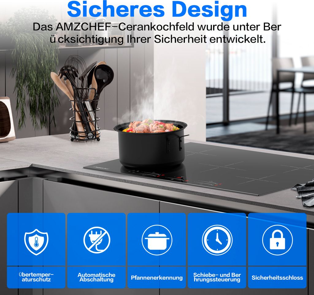 Amzchef Induktionskochfeld ,5 Zonen Induktionskochplatte Produktbild 5