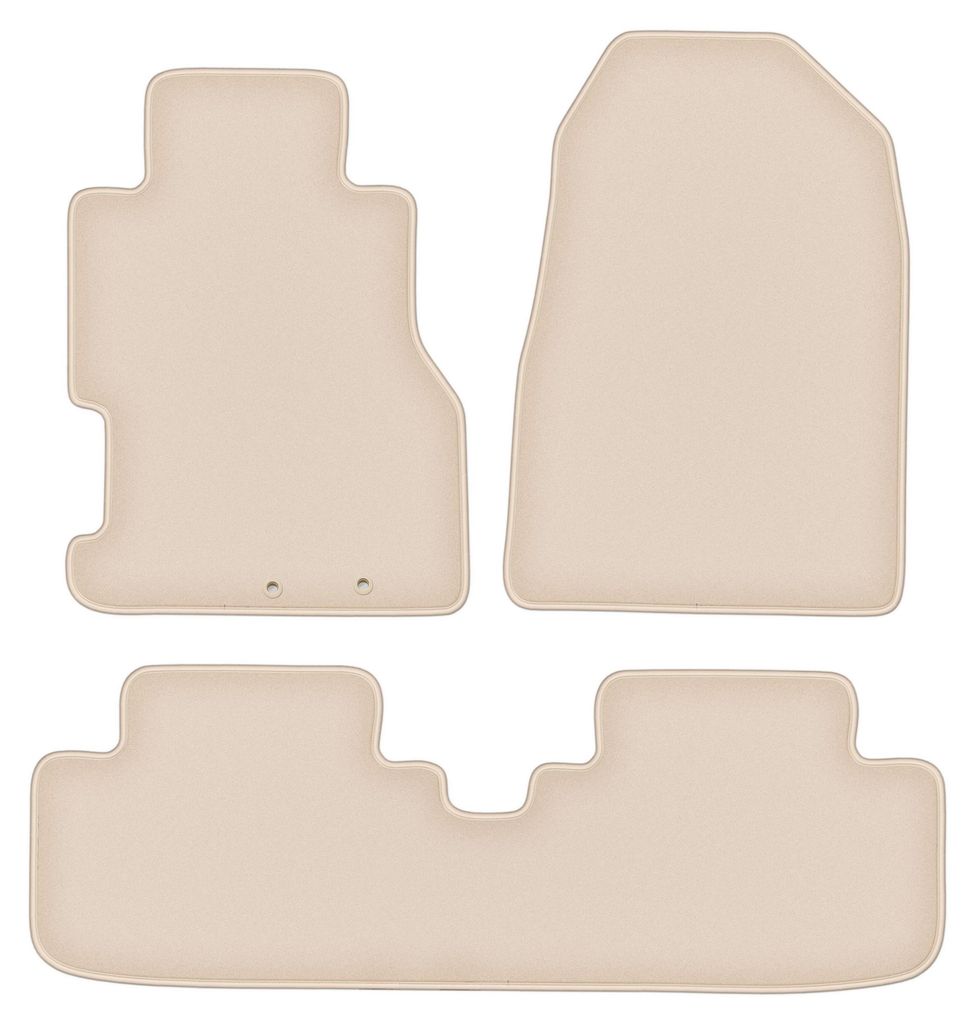 DURBAN Beige Velours-Fußmatten-Set für Honda Civic VII 3-türig Schrägheck, Coupé (2001-2005)