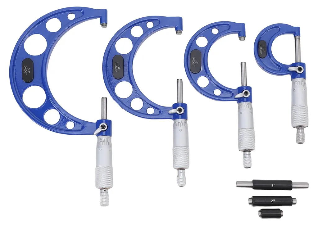 Kit micromètres pour constructeurs de machines mesure de 0 à 4 po - 6