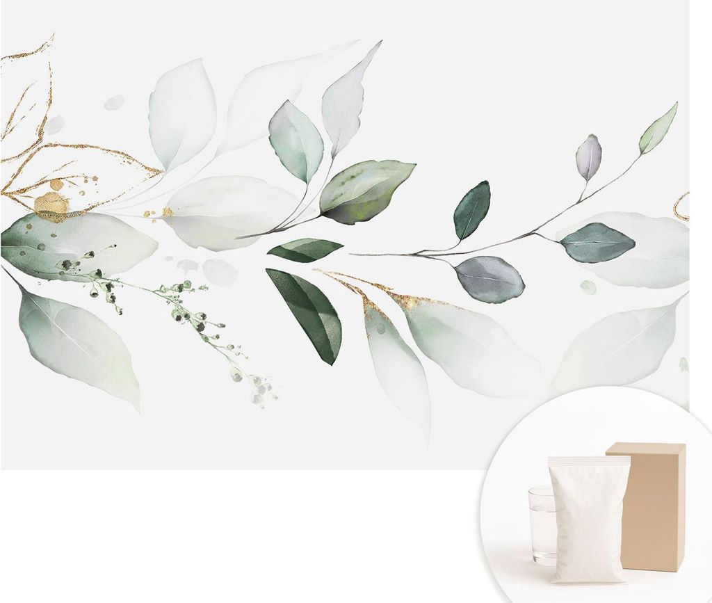 Fototapete - Wandbilder für Wohnzimmer - 152x104 cm - Dekorative Wandfolie - Modernes Design für Wanddekoration - Tapeten für Innenräume - Grü...