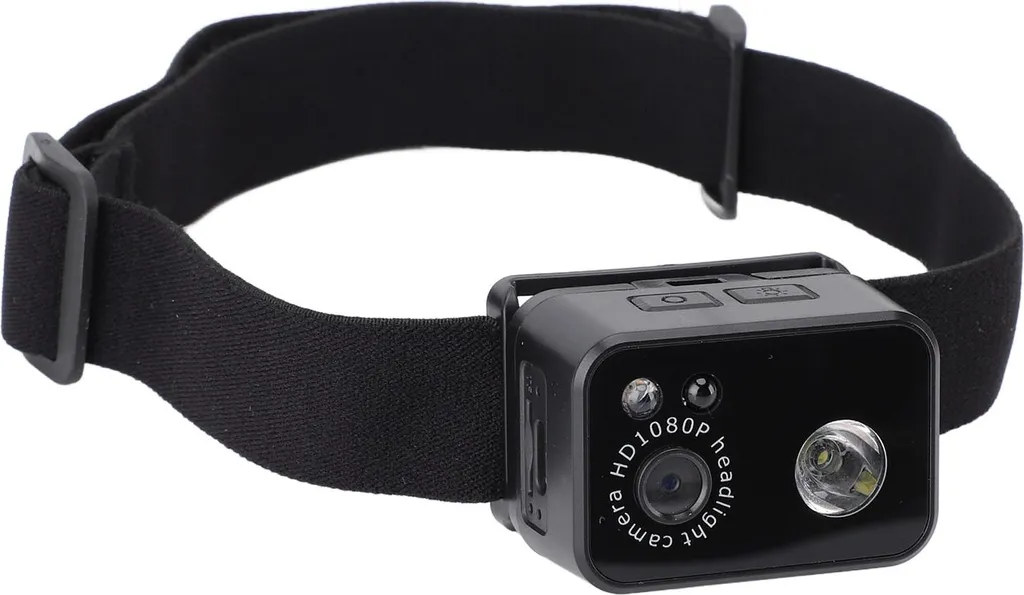 Caméra pour randonnée nocturne 1080p avec lampe frontale LED 1000mAh