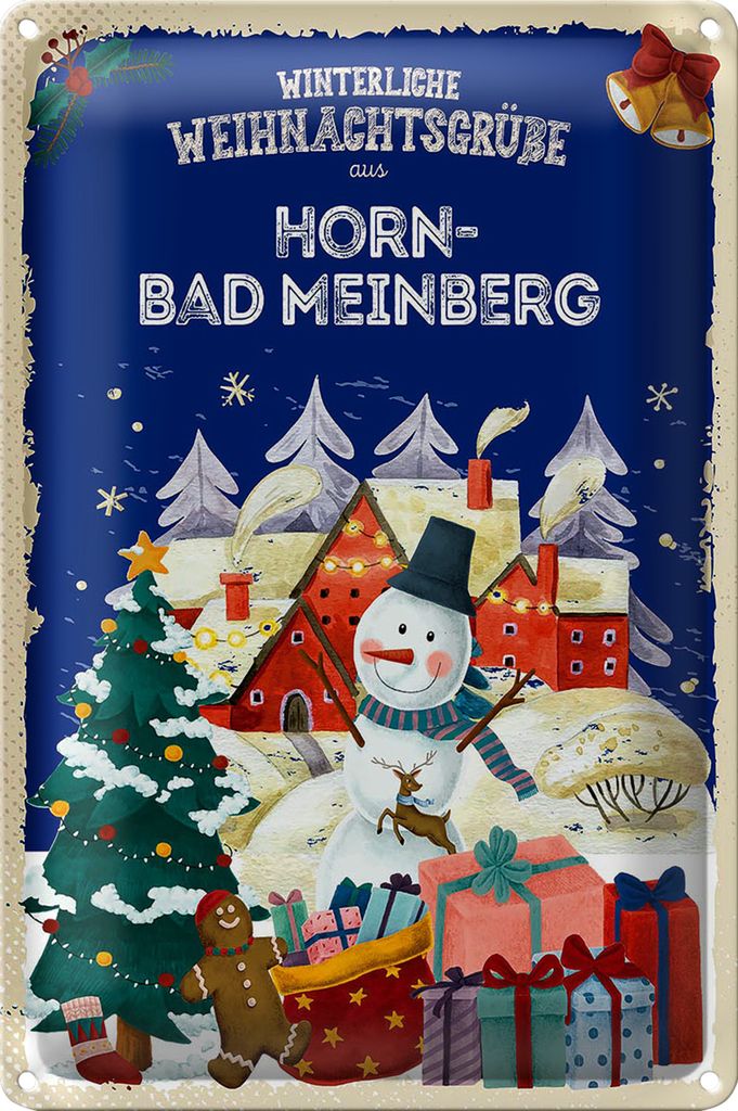 Blechschild Weihnachtsgrüße HORN-BAD MEINBERG 18x12cm