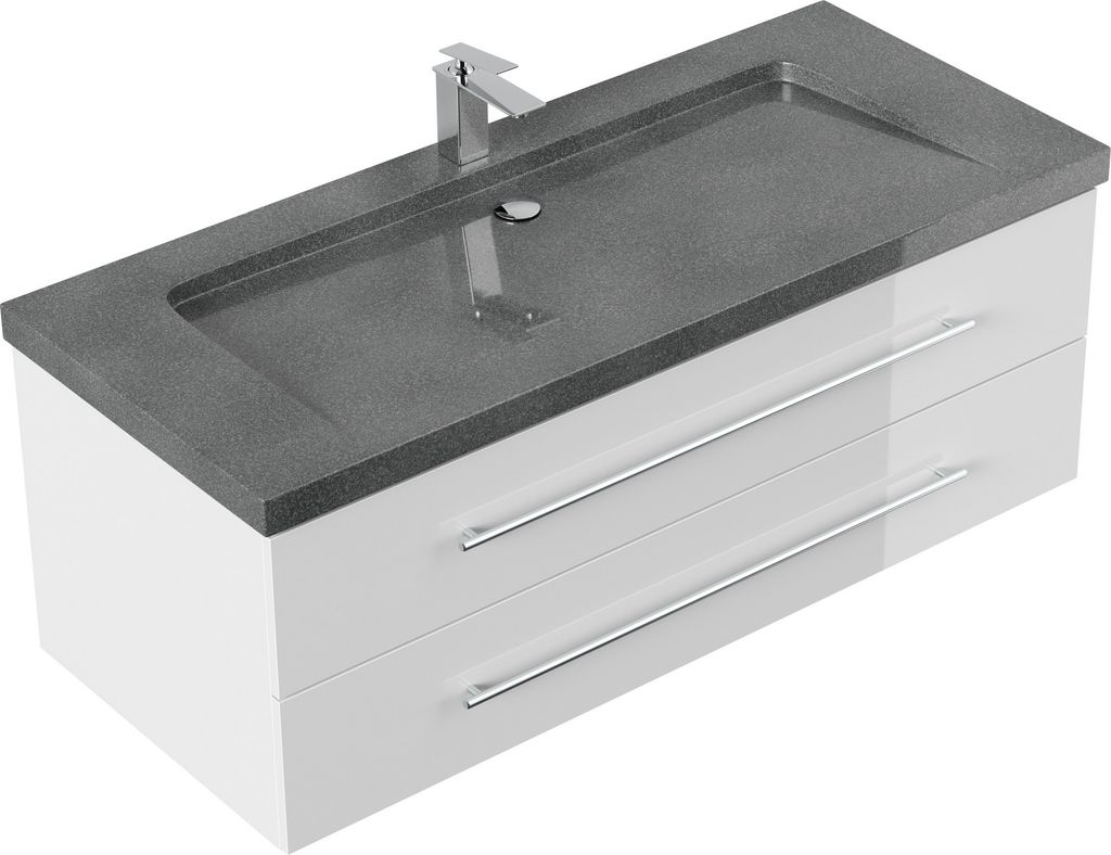 Badmöbel Granit G654 YAMO 130 cm 1 Hahnloch SoftClose in Produktbild 