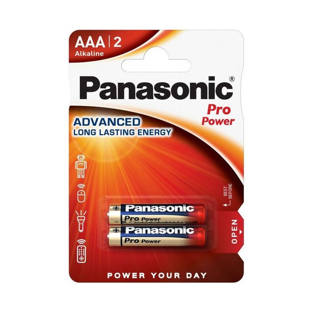 PANASONIC Alkalické baterie Pro Power LR03PPG/2BP AAA 1,5V (Blistr 2ks)