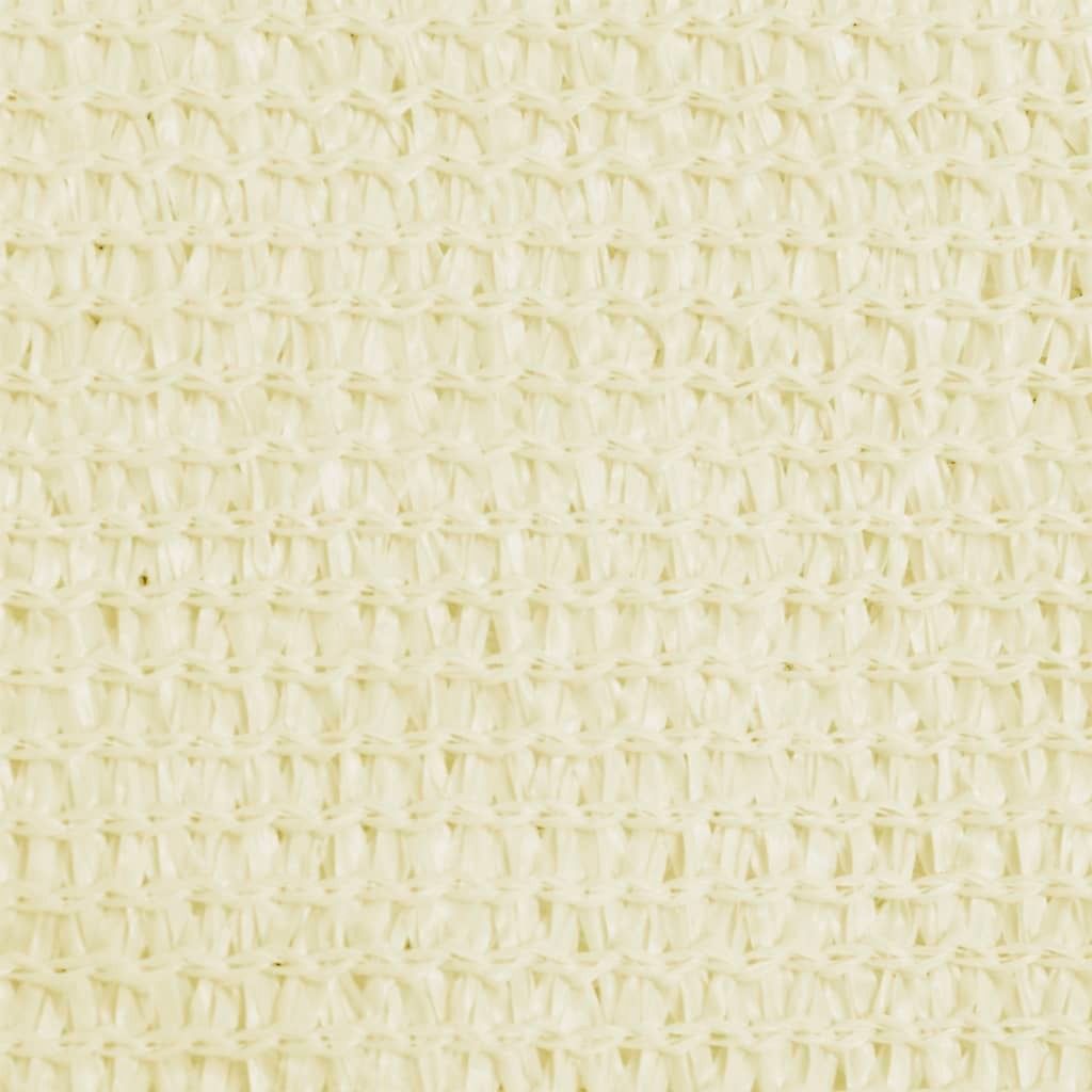 A close-up view of a cream-colored fabric with a woven texture.