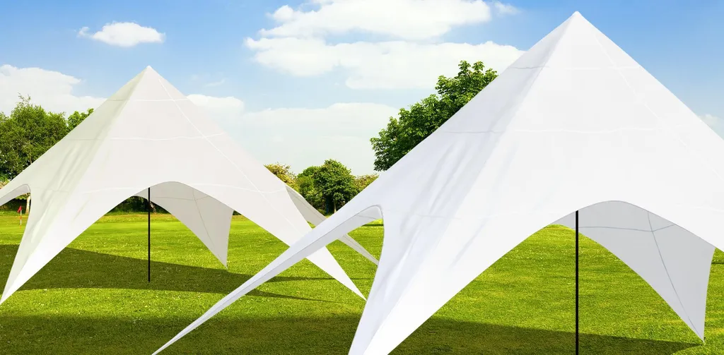 Grand chapiteau étoile blanc 12m idéal pour mariage et réception jardin
