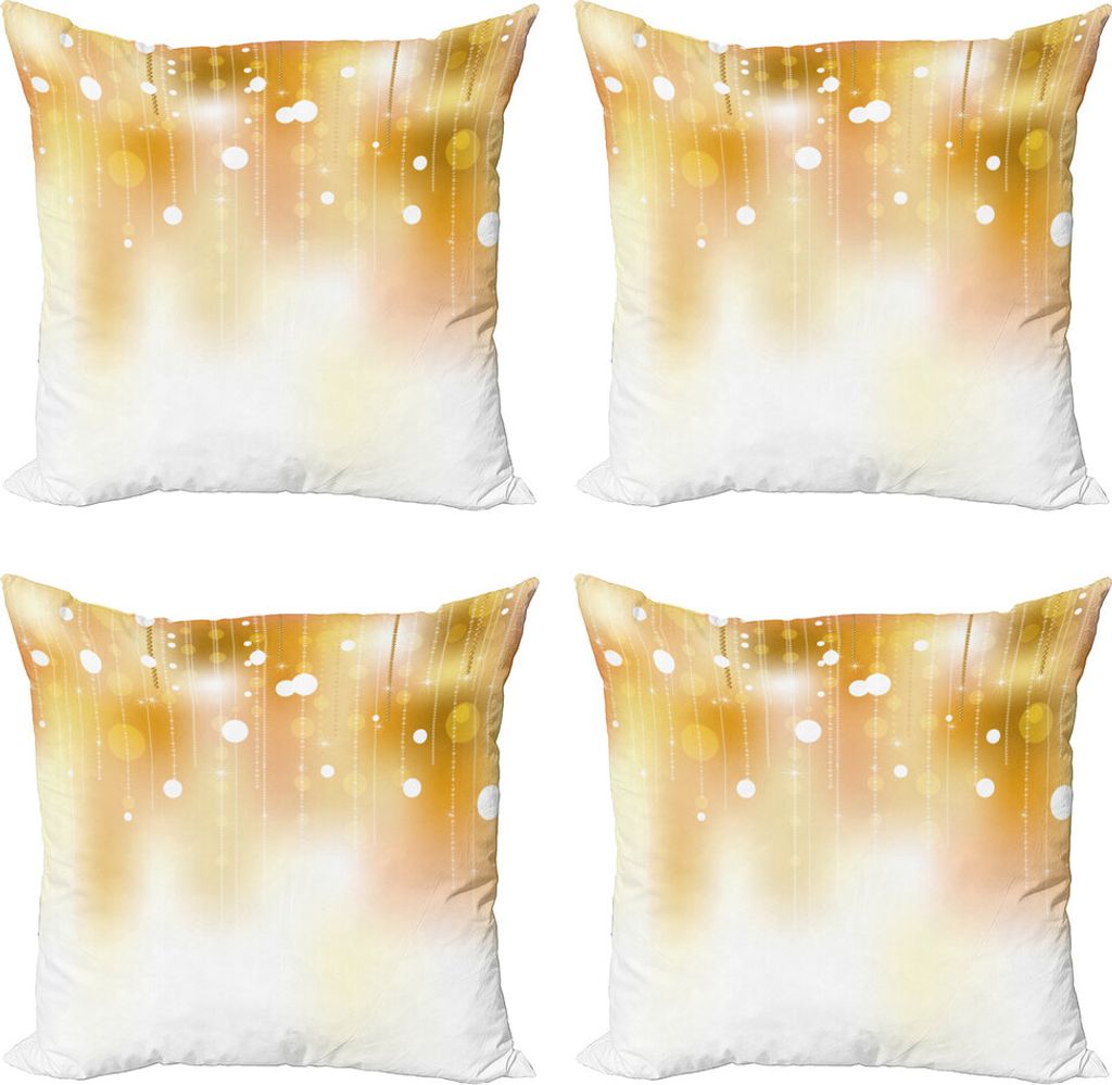 ABAKUHAUS Pearls Kissenbezug Set (4 Stück), Noble Weihnachtsentwurf, Moderner Doppelseitiger Digitaldruck, 60 cm x 60 cm, Pale Brown White