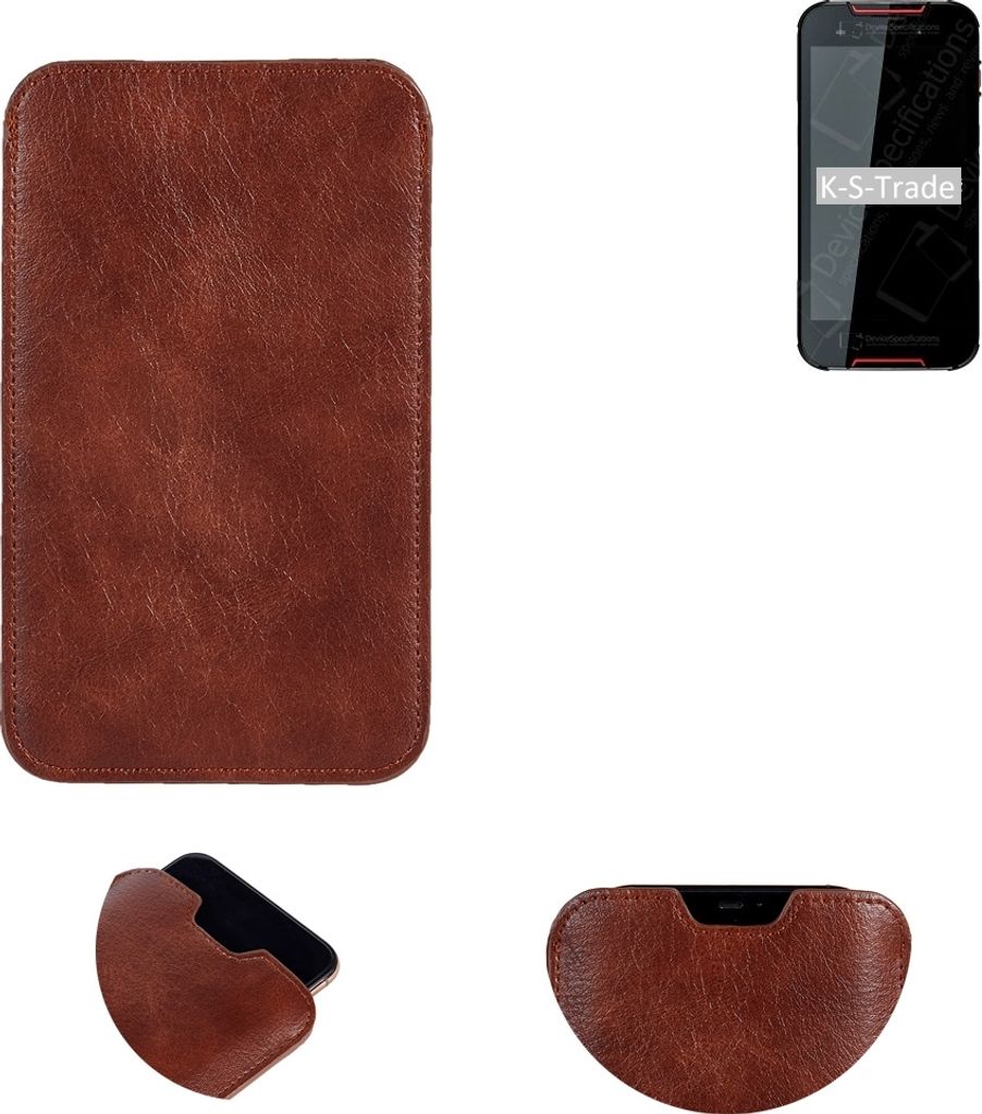 K-S-Trade Schutzhülle Handyhülle kompatibel mit Cubot Quest Lite Handytasche Kunstleder Sleeve in braun