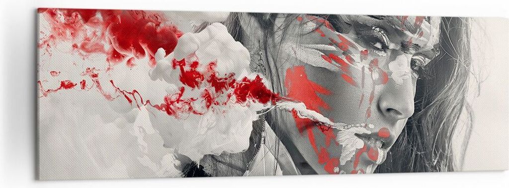 Bild auf Leinwand - Leinwandbild - Frau Gesicht Kunst - 160x50cm - Wand Bild - Wanddeko - Leinwanddruck - Bilder - Kunstdruck - Wanddekoration - Le...