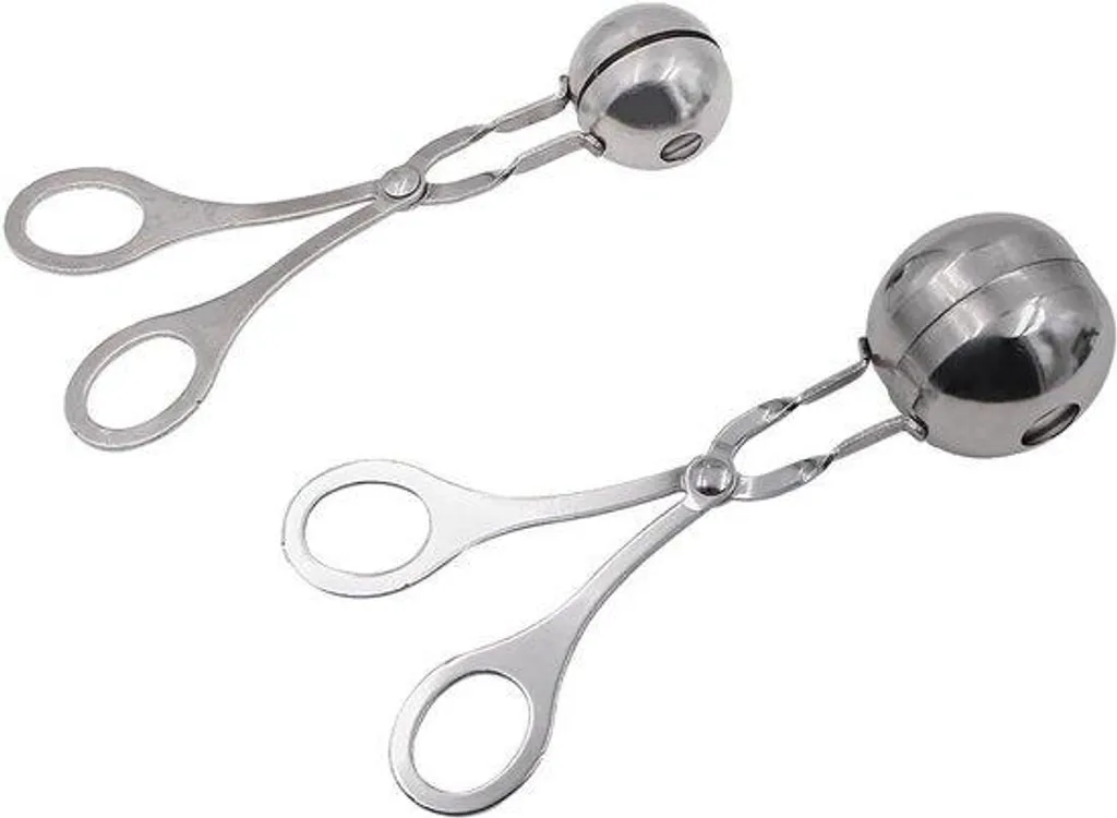 Pince à boulettes : fini les mains collantes en cuisine - Lot Inox