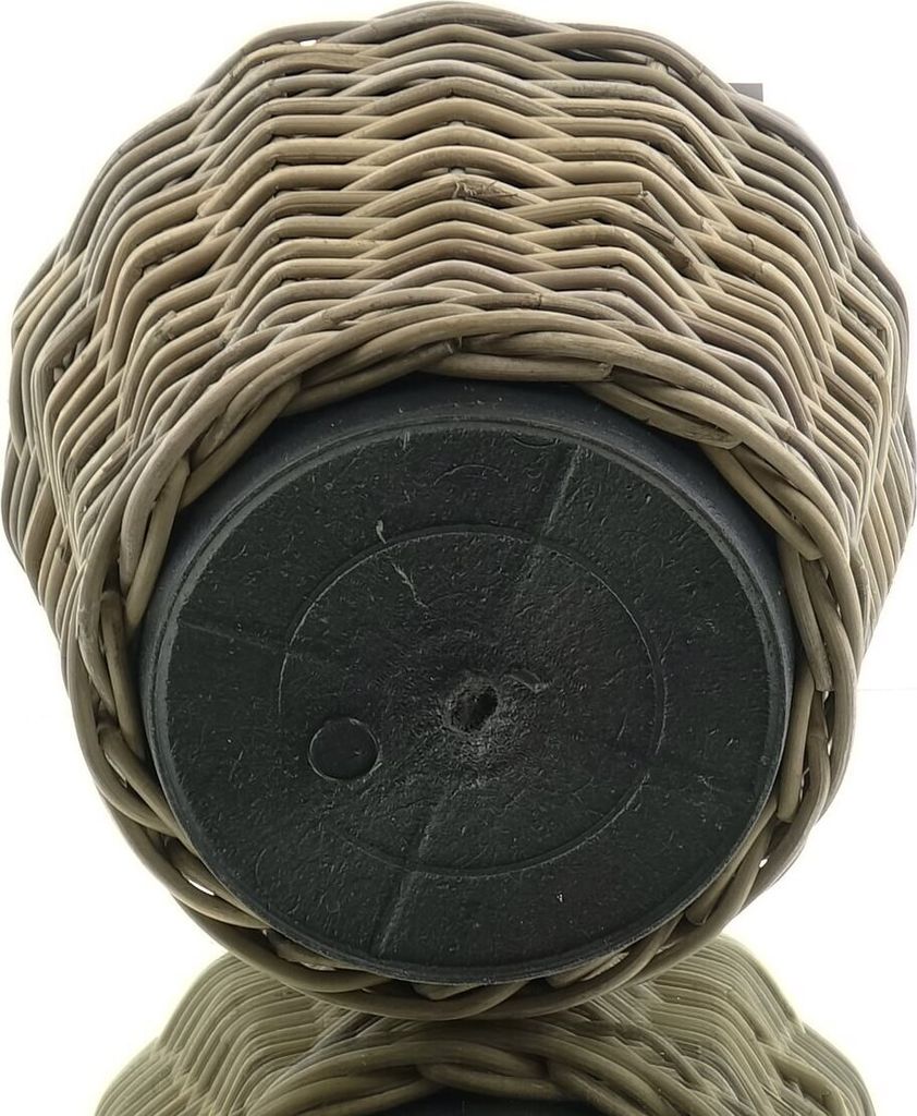 VAN DER LEEDEN DRYPOT® Rattan Pflanzkübel Grau Ø 32 cm - Produktbild 3
