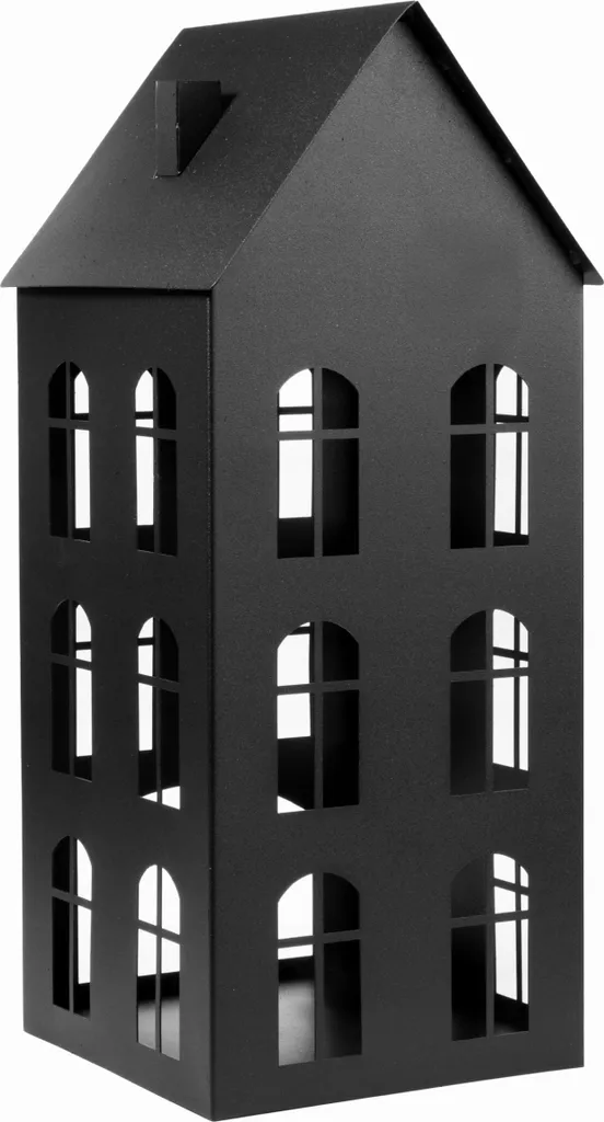 Weihnachten - Metall Laternen - Kerzenlaterne Indoor - Gartenlaternen - Kerzen - Laternenhaus - Teelichthaus - Latarne - Weihnachtslaterne - SCHWARZ