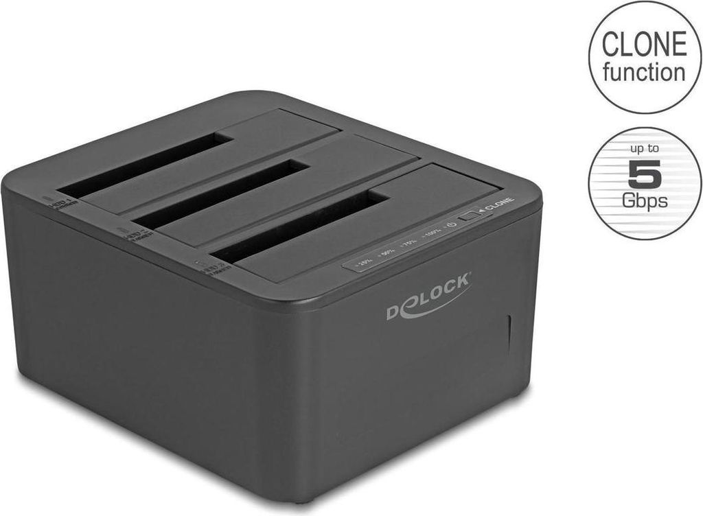 USB Dockingstation für 3x SATA HDD/SSD mit Klon