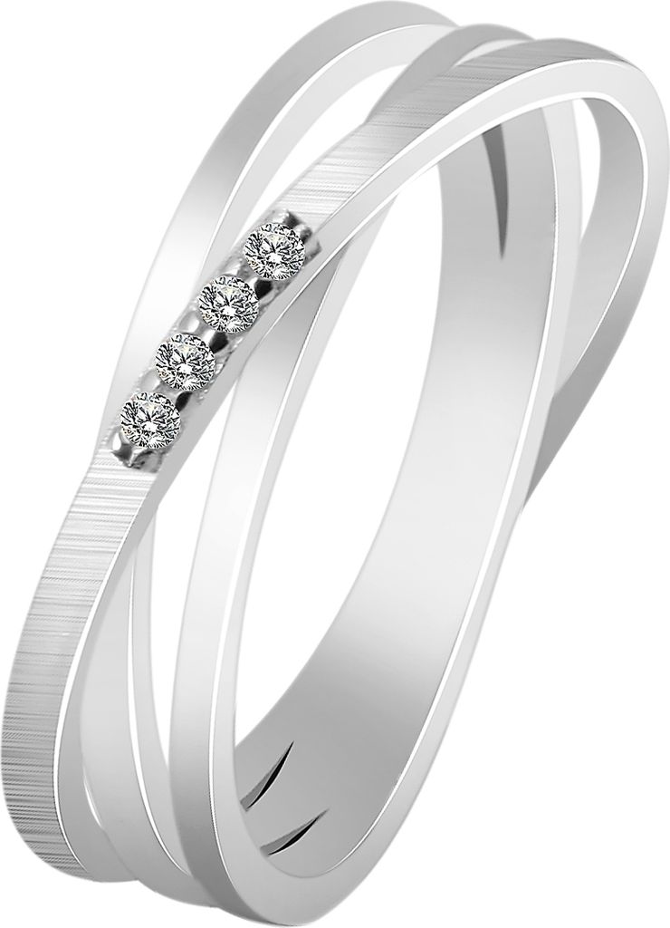 925/- Echt Silber Ring "Amy", Zirkoniabesatz, matt/poliert, Produktbild 