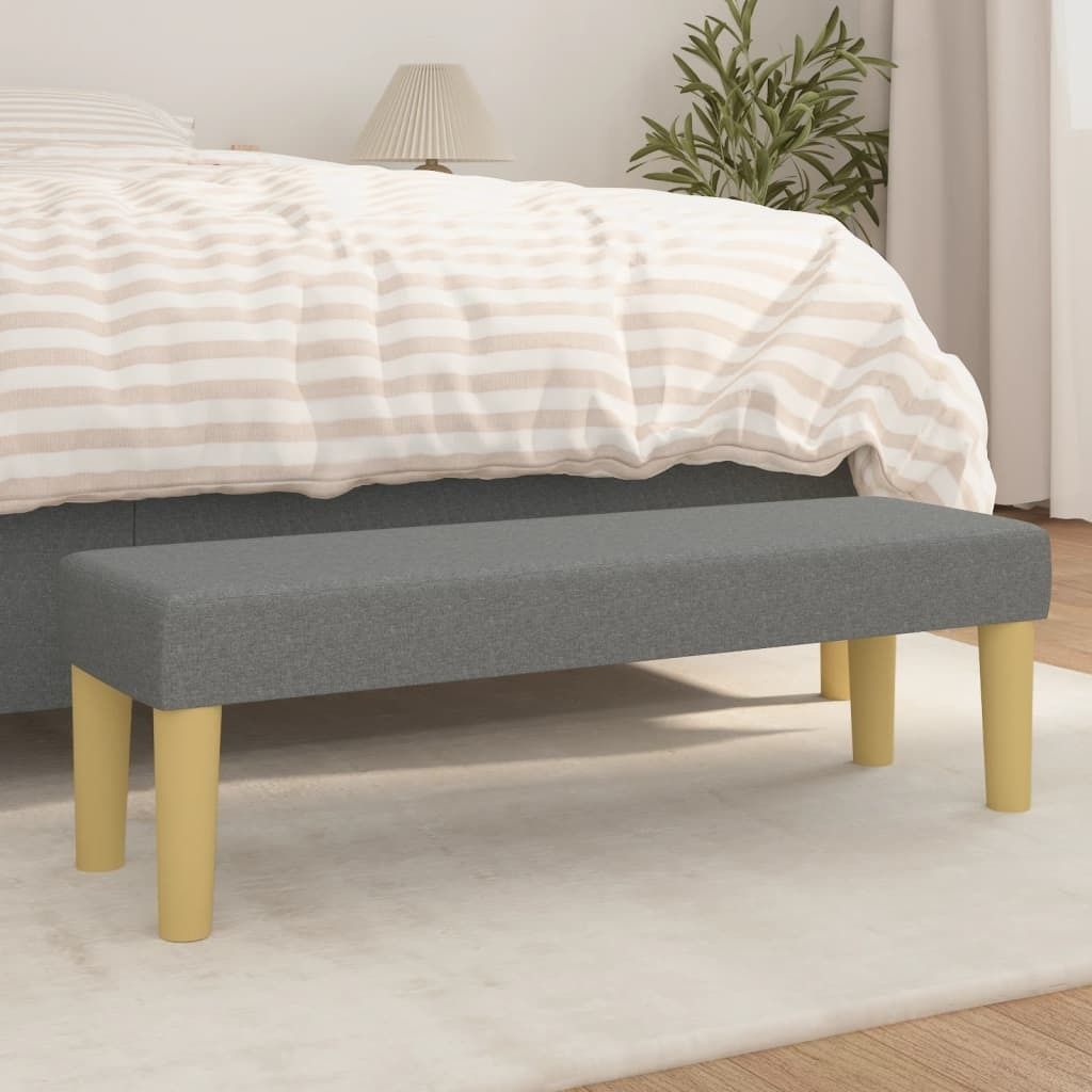 The Living Store Sitzbank Dunkelgrau 100x30x30 cm Stoff