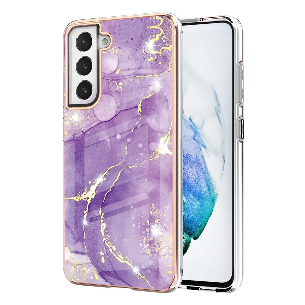 Cover Samsung S21 FE 5G Marmo Viola | Custodia TPU Antiurto Sottile