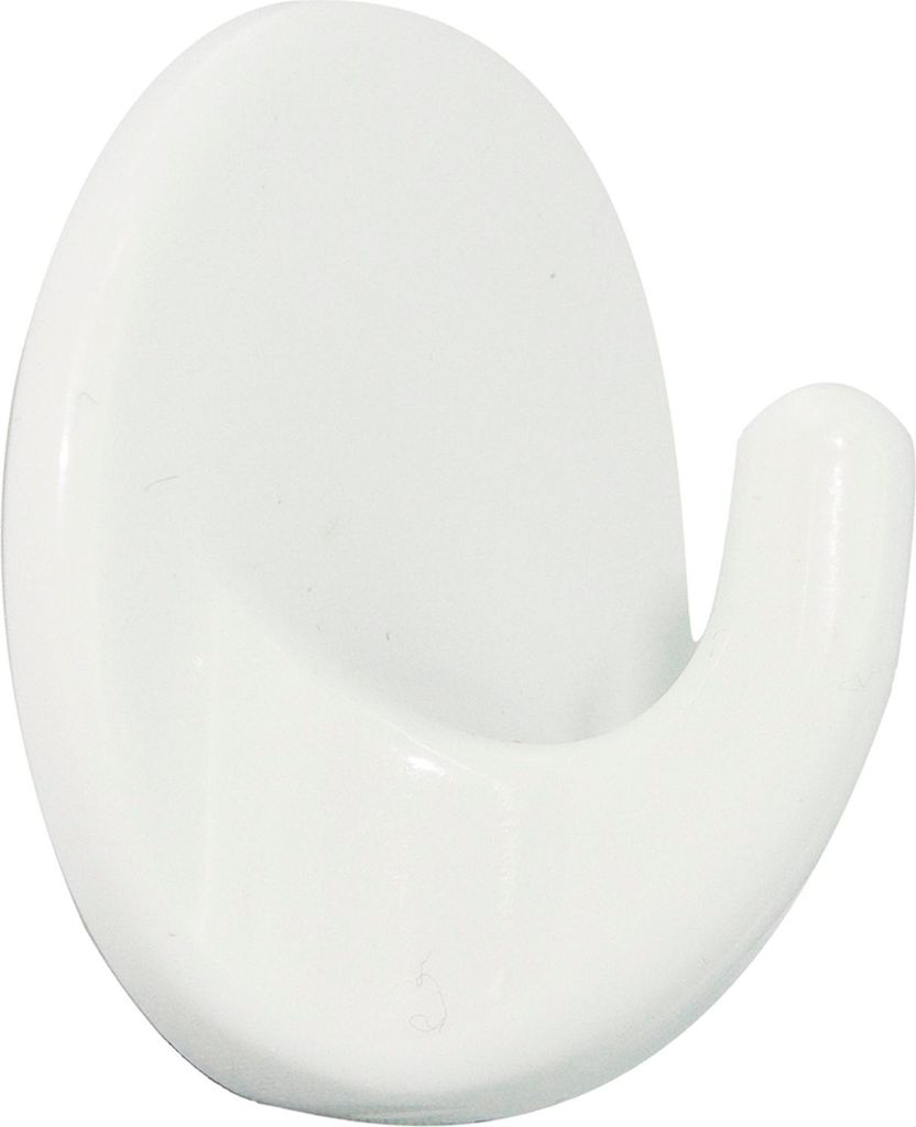 Klebehaken Rund ø 34 mm, Tiefe 20 mm, Kunststoff weiß