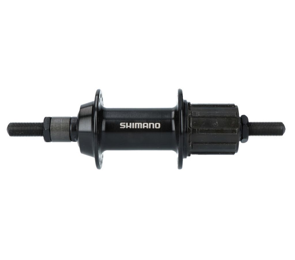 SHIMANO FH-TY500-7-NT Hinterrad-Nabe, 7-fach, 135 mm, 36 Loch, Vollachse, schwarz