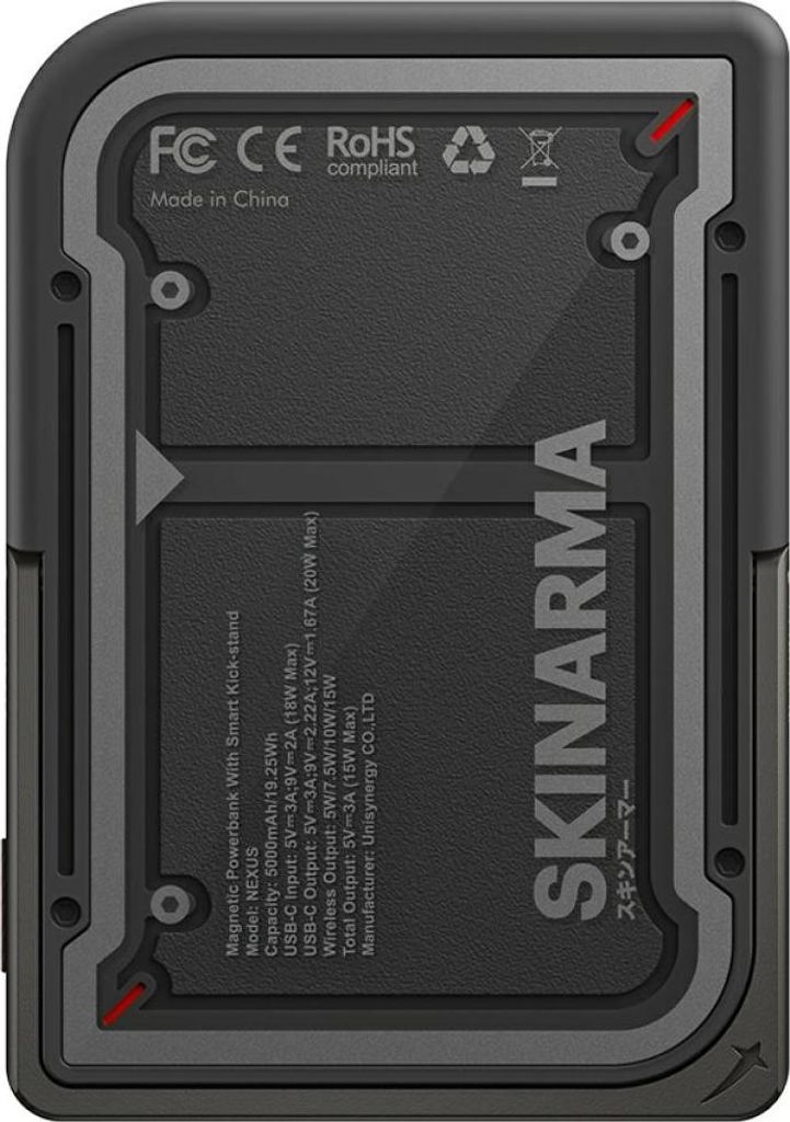Powerbank Skinarma Nexus Mecha Magnetic Kick-Stand 5000 mAh 20 W PD USB-C MagSafe schwarz