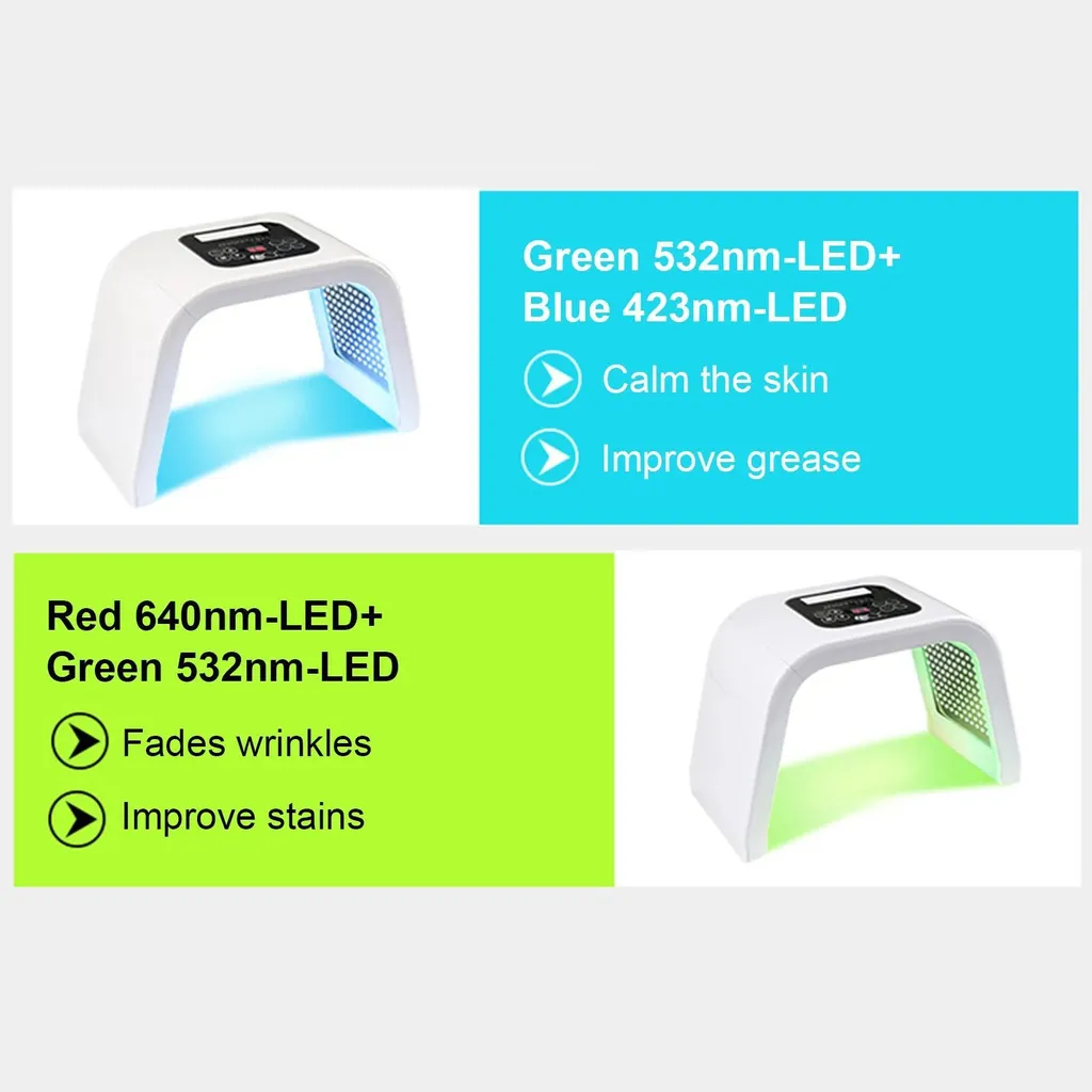Masque LED visage 7 couleurs avec luminothérapie régénérante PDT - 11