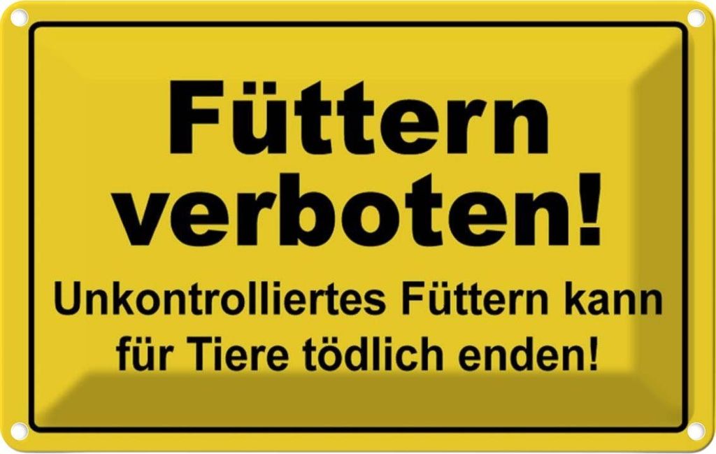 vianmo Blechschild 12x18 cm Füttern verboten Tiere Warnschild Hinweisschild Sicherheit Vorsicht