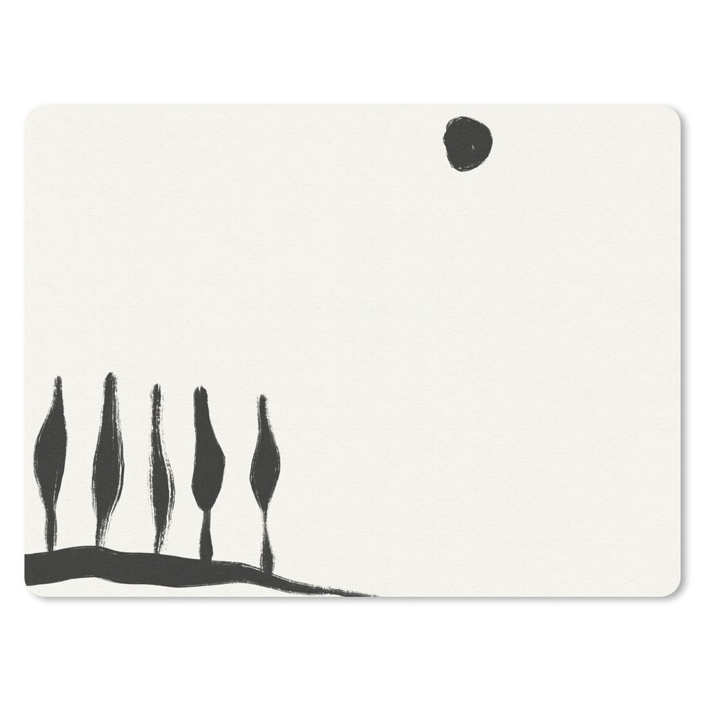 MuchoWow Mauspad Mousepad Landschaft - Abstrakt - Schwarz und weiß 23x19 cm - Mousepads - Maus Mat - Pad - Mausunterlage - Schreibtischunterlage...