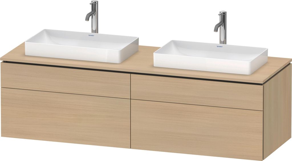 Duravit L-Cube Konsolenwaschtischunterbau wandhängend, inklusive Konsolenplatte, 4 Auszüge, für zwei Becken, 1620x482x550mm, LC4873B71710000
