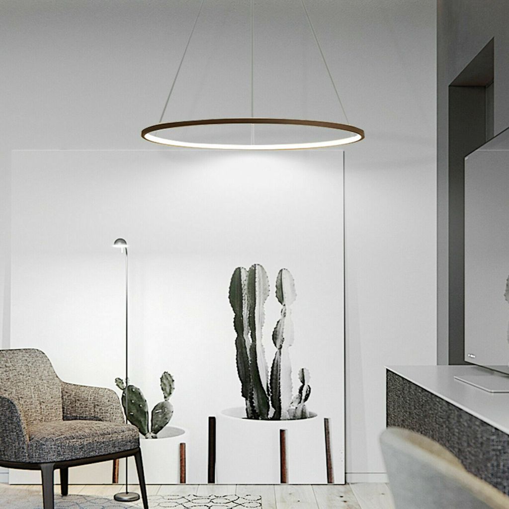 LED Ring Pendelleuchte 3 Farbe Dimmbar Modern Aluminium Produktbild 4