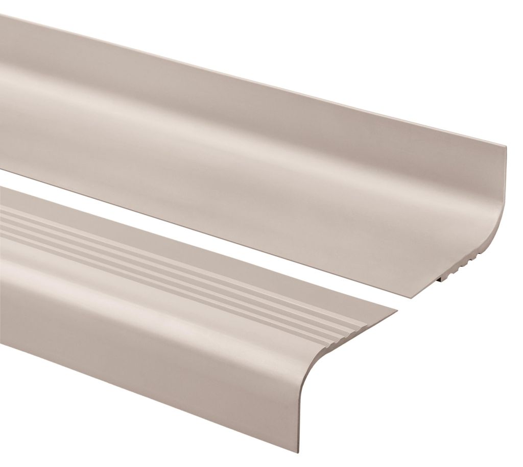 Treppenkantenprofil 40x42 mm, Treppenprofil PVC für Treppenstufen, Treppenkantenschutz mit Rillen, Antirutsch, RDT, beige, 150 cm - Quest