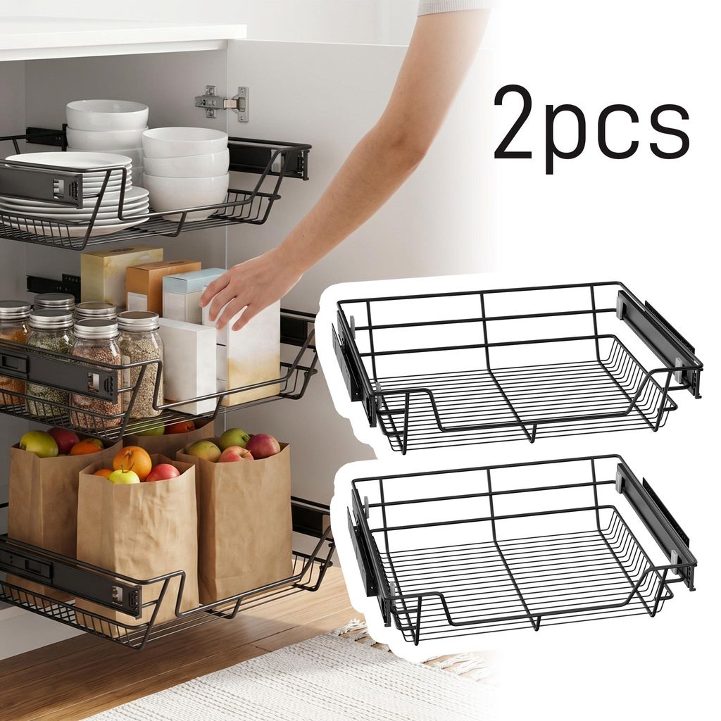 UISEBRT 2X Panier coulissant, adapté aux armoires de 60 cm, Image du produit 