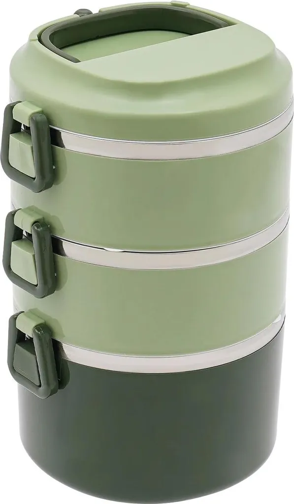 Contenitore Bento 3 Livelli Verde - Lunch Box Acciaio Inox 304 Eco-Friendly