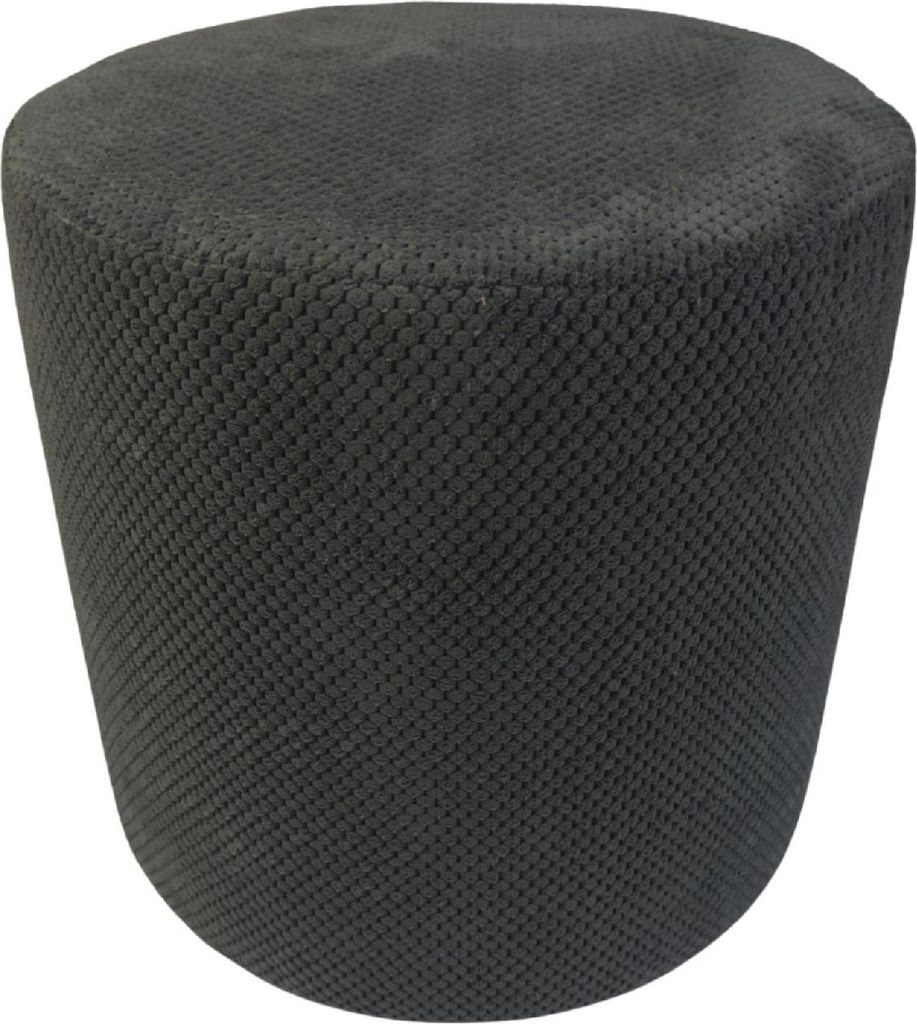 Samt-Hocker ZEFIR DOT 40x40 cm rund – stilvoller Sitzhocker oder Fußhocker fürs Wohnzimmer – Grau