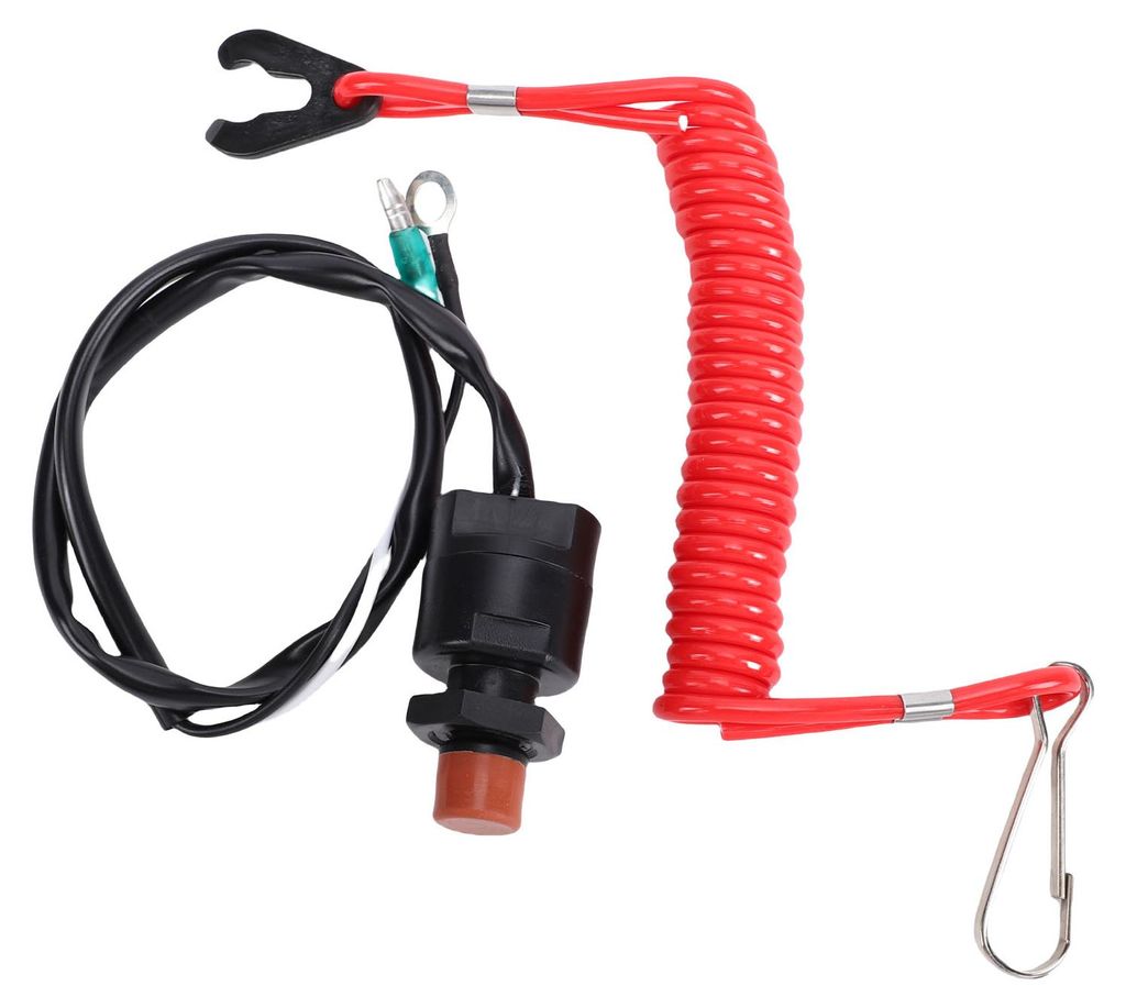 Not-Aus-Schalter 65W-82575-01 mit Sicherheitsseil als Ersatz für Tohatsu Außenbordmotoren, ATV, Boote und Fahrräder