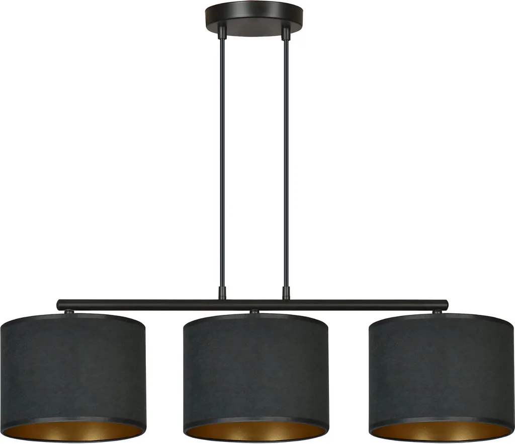 Lustre de Salle à Manger 3xE27 Emibig HILDE - Éclairage Noir Design Chic