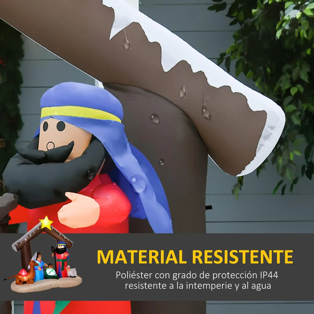 Structure Noël gonflable LED multicolore auto-gonflante pour jardin