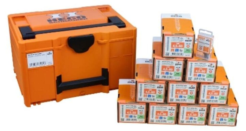 HECO Aktionskoffer "Fassade 2", HT-plus Fassadenschraube A2 4,5 x 60, Langbits HD-20 70mm, in Systainer3 M237