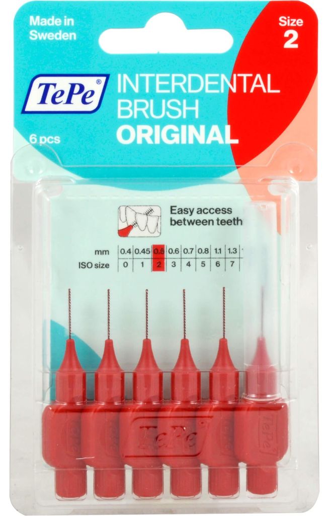 TePe 0,5 mm rot Interdentalbürste mit Schutzröhrchen, 5 St. Produktbild 