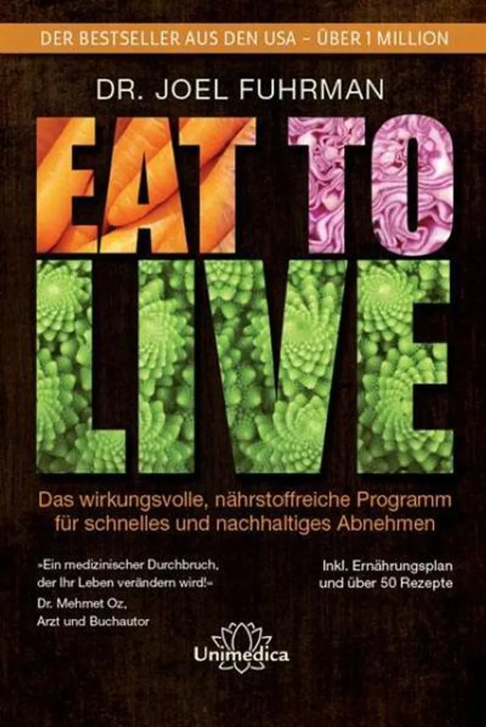 Livre de nutrition Eat to Live par Dr Fuhrman format broché 400 pages