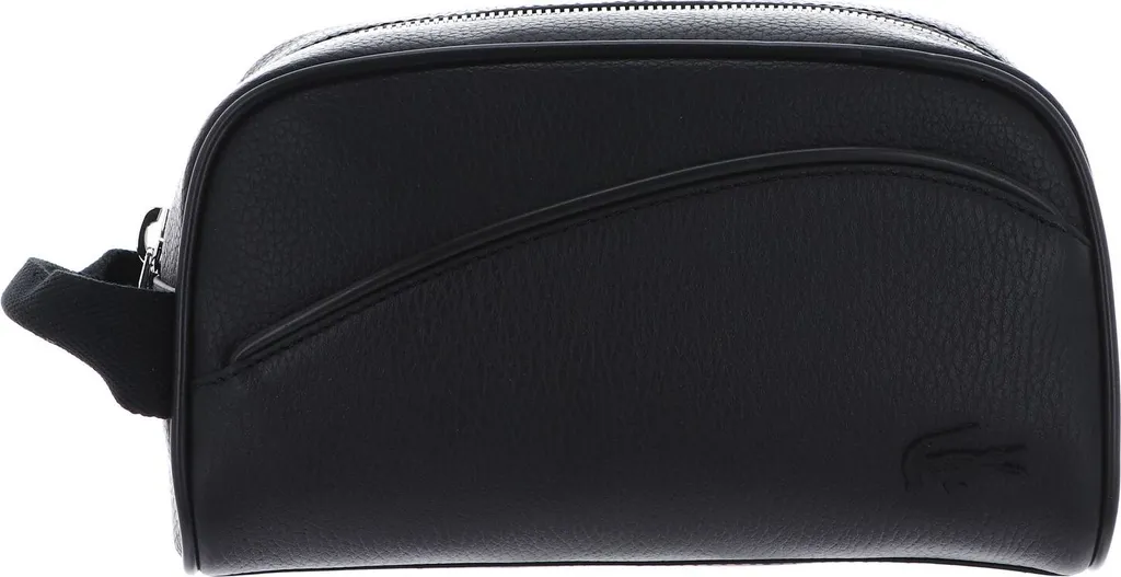 Trousse de toilette Lacoste Angy Noir zippée avec logo crocodile brodé