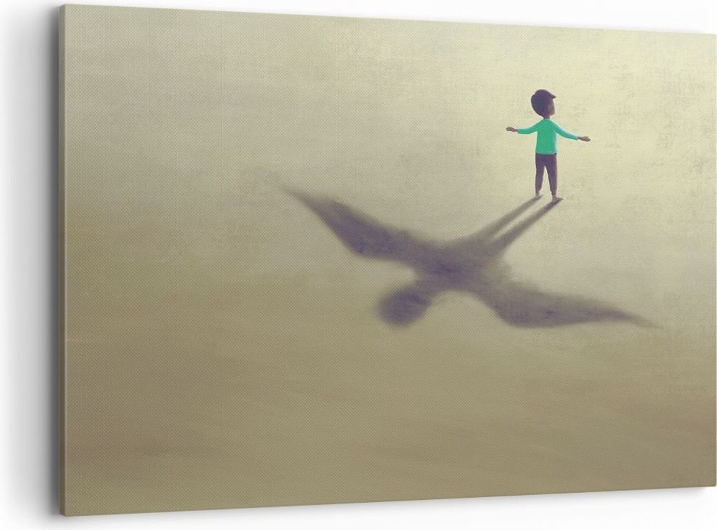 Bild auf Leinwand - Leinwandbild - Einteilig - Kind Symbol Vogel - 100x70cm - Wand Bild - Wanddeko - Wandbilder - Leinwanddruck - Bilder - Wanddeko...