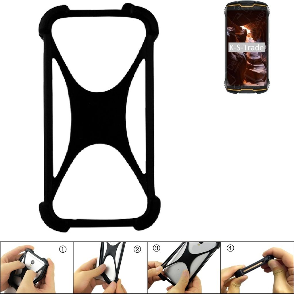 K-S-Trade Handy-Hülle Schutz-Hülle kompatibel mit Cubot King Kong Mini Silikon Bumper TPU Softcase Smartphone Stoßschutz, schwarz