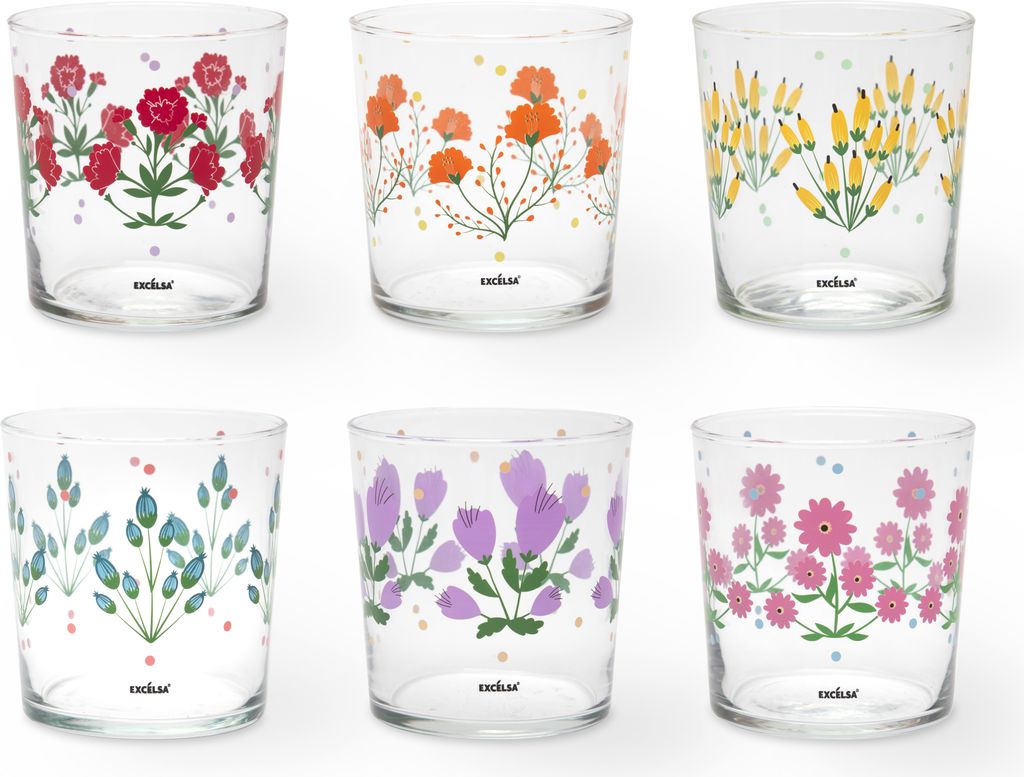 Excelsa set von 6 wasserglas Arles glas 35 cl bunt