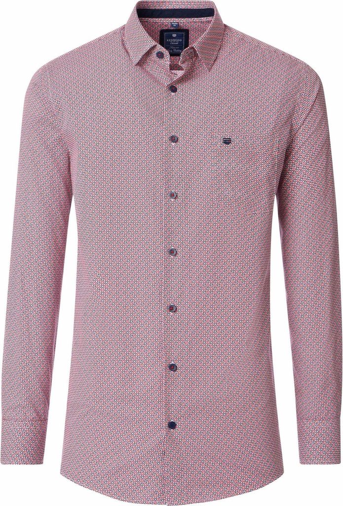 Redmond - Comfort Fit - Herren Langarm Hemd (251065111), Größe:5XL, Farbe:Rot(50)